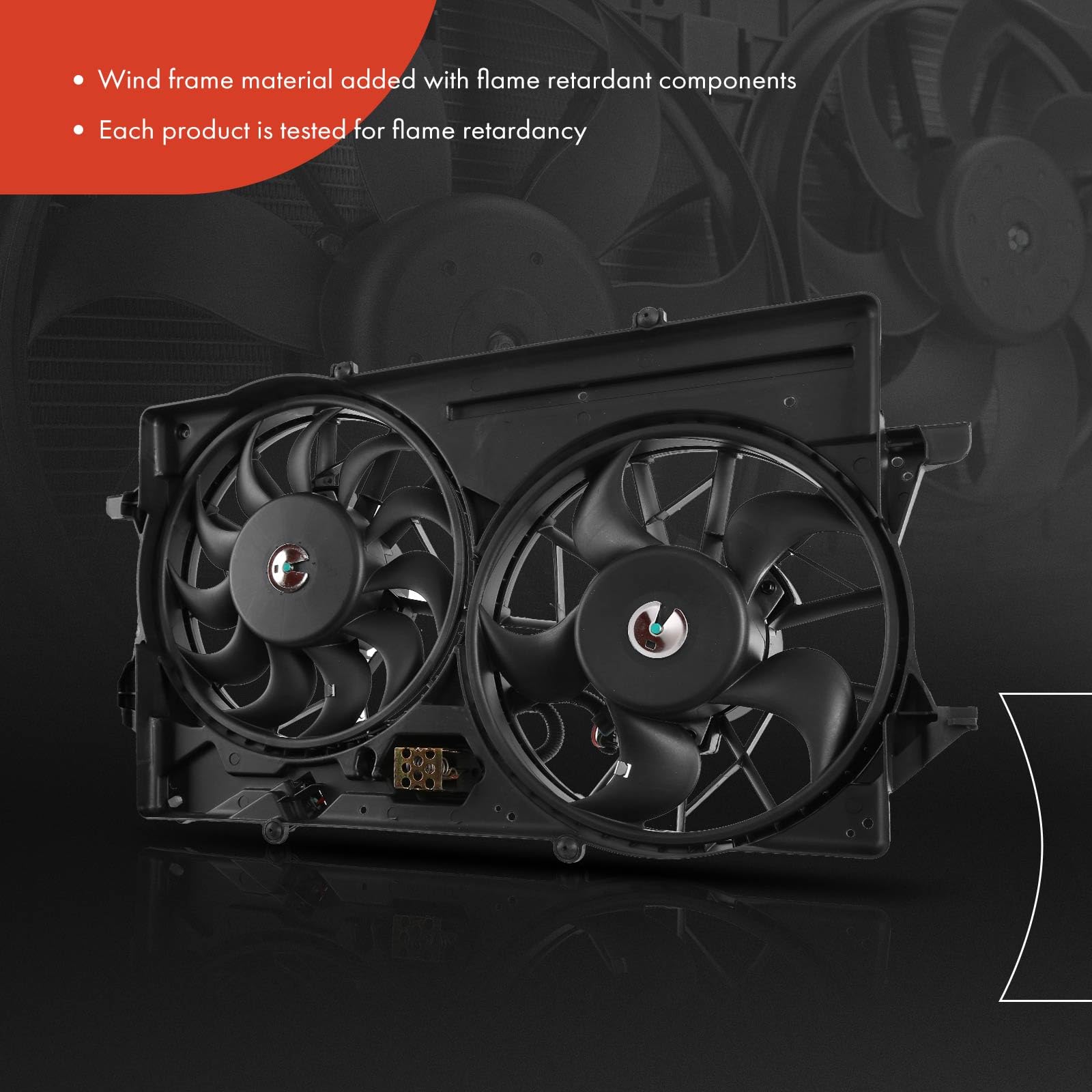 Premium Engine Radiator Cooling Fan Assembly for Ford Focus 2000-2004 - Direct Replacement for CF15080 & YS4Z8C607AA - Perfect for Overheating Prevention & Engine Cooling in Hot Weather or Heavy Traffic