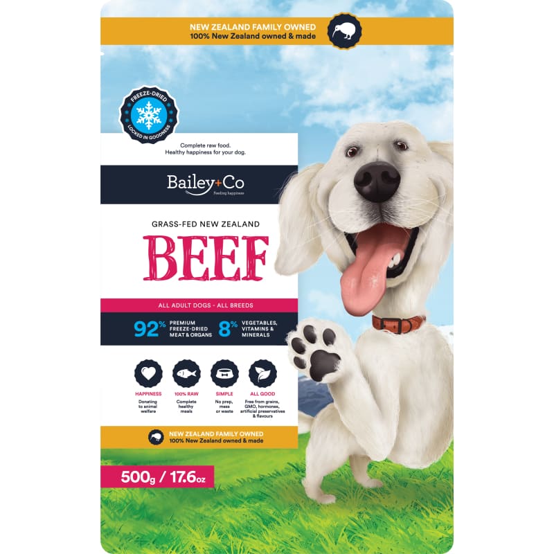 Premium New Zealand Grass-Fed Beef Freeze-Dried Raw Dog Food - Grain-Free, High Protein for All Breeds - Perfect for Travel, Hiking & Training Treats (2 Size Options)