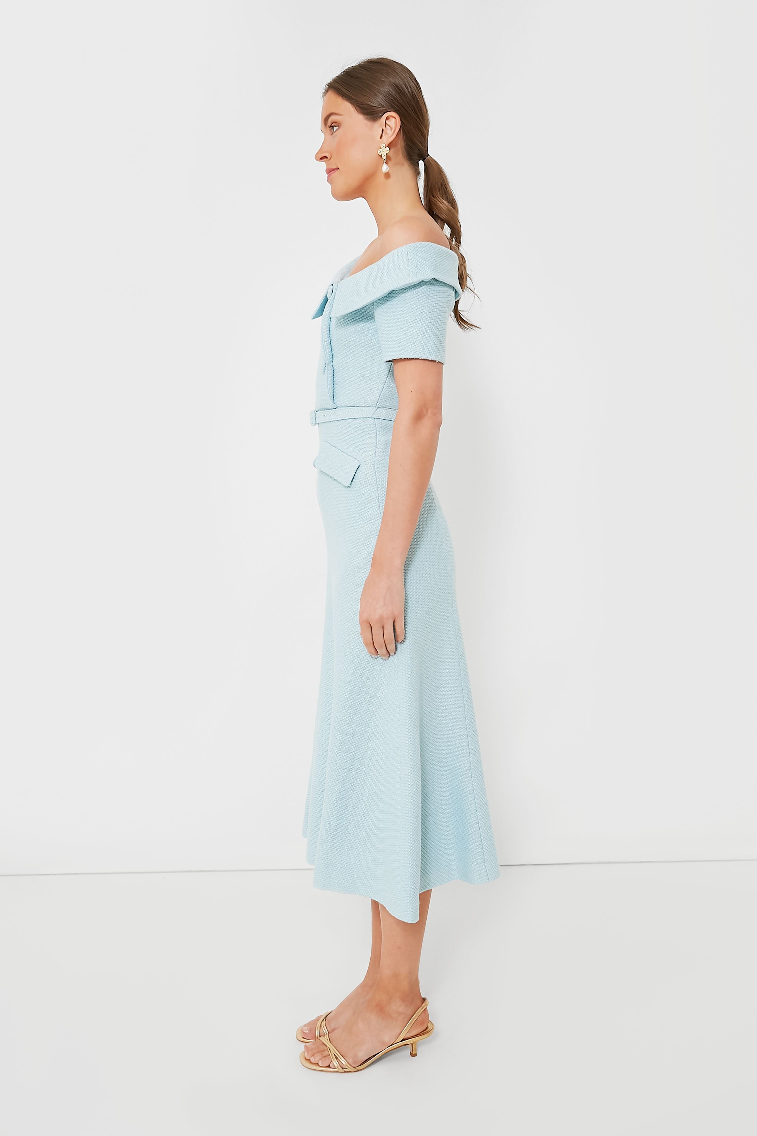 Blue Textured Woven Midi Dress for Women | Flowy Summer Casual Dress | Perfect for Beach, Vacation & Date Night Outfits