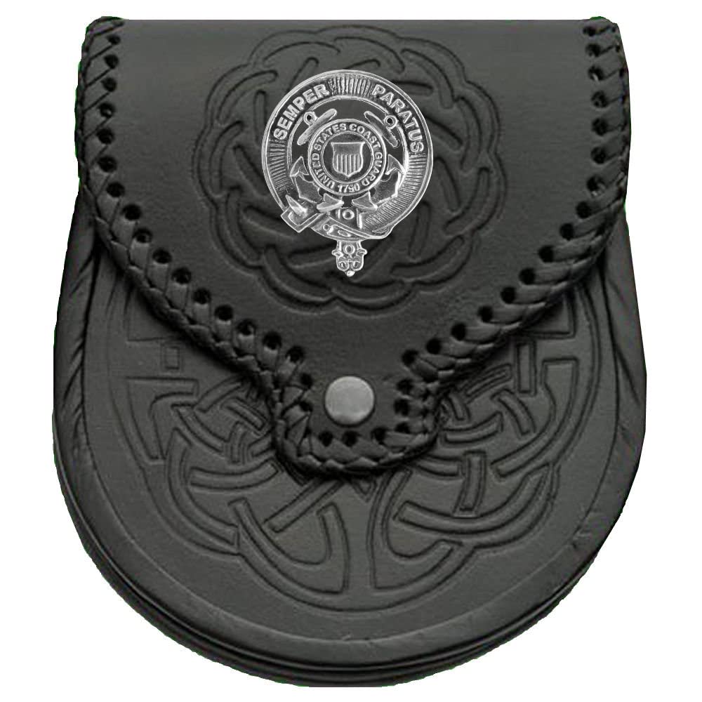 US Coast Guard Badge Sporran - Premium Military Kilt Pouch for Formal Events & Scottish Highland Dress Accessories