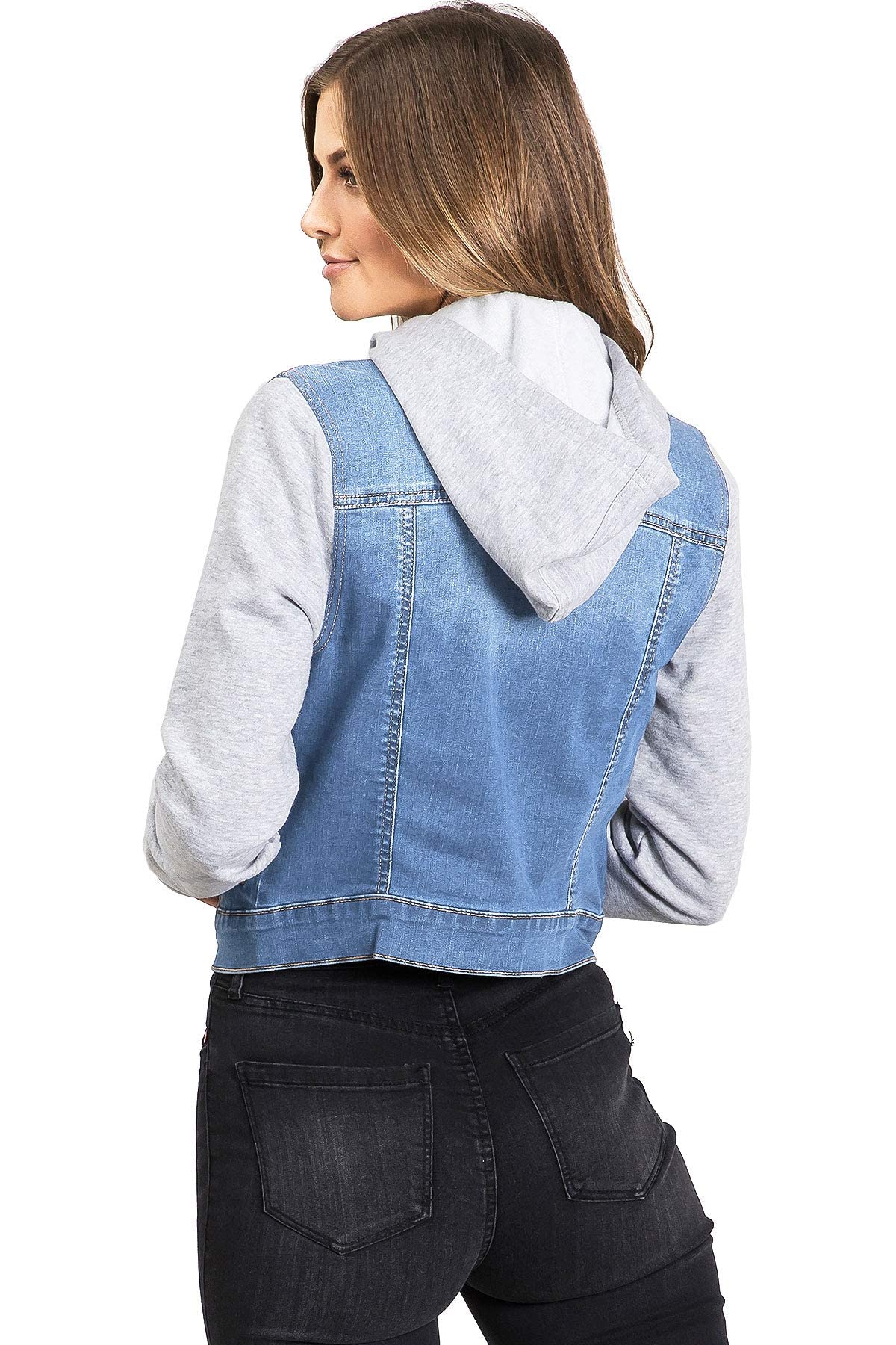 Women's Wax Jeans Denim Jacket with Hoodie - Stylish & Comfortable for Juniors | Perfect for Casual Outfits, Layering & Streetwear Fashion