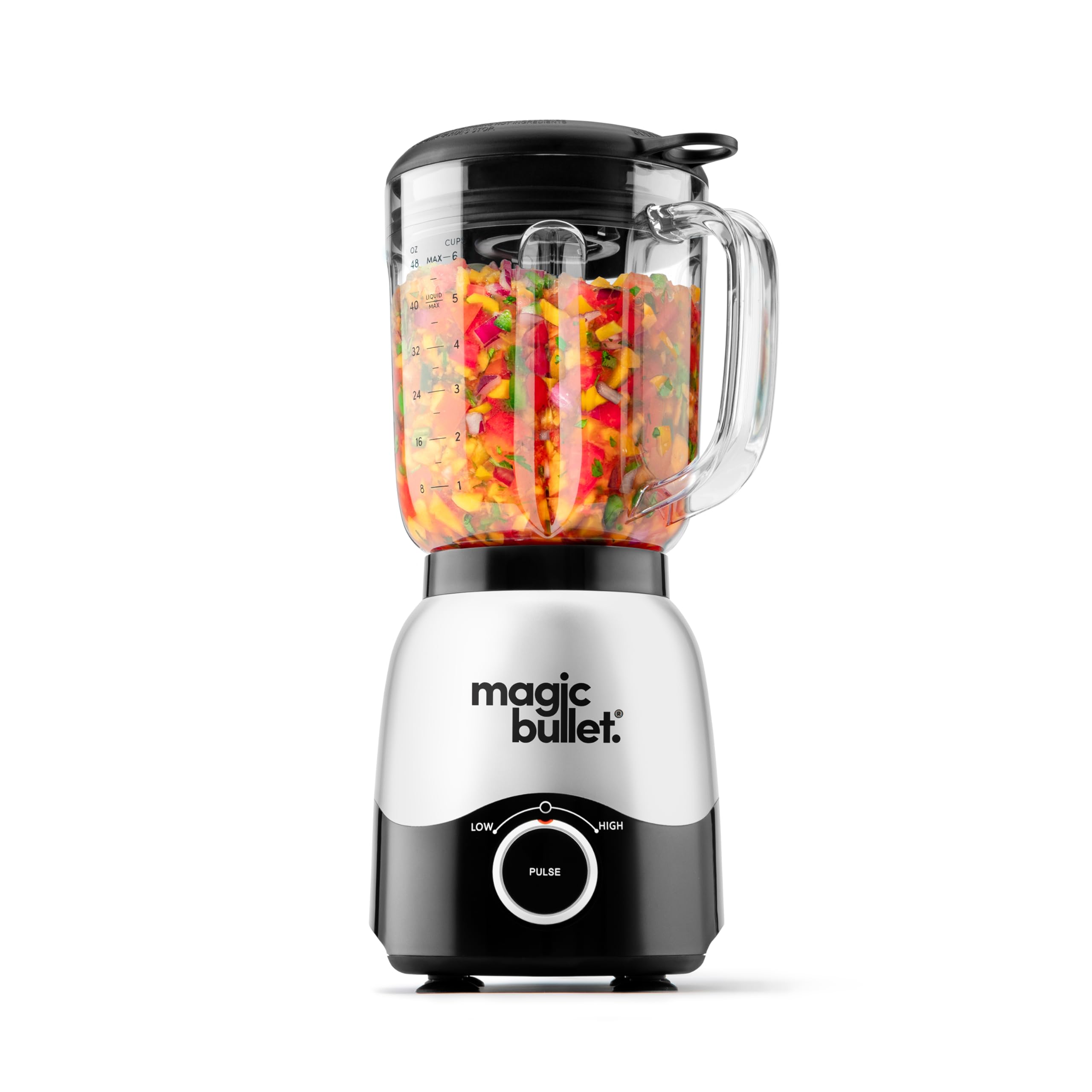 Magic Bullet Blender 48oz Pitcher with Simple Speed Dial - MBF50100 | Compact Personal Blender for Smoothies, Shakes & Food Prep | Perfect for Kitchens, Offices & Small Spaces