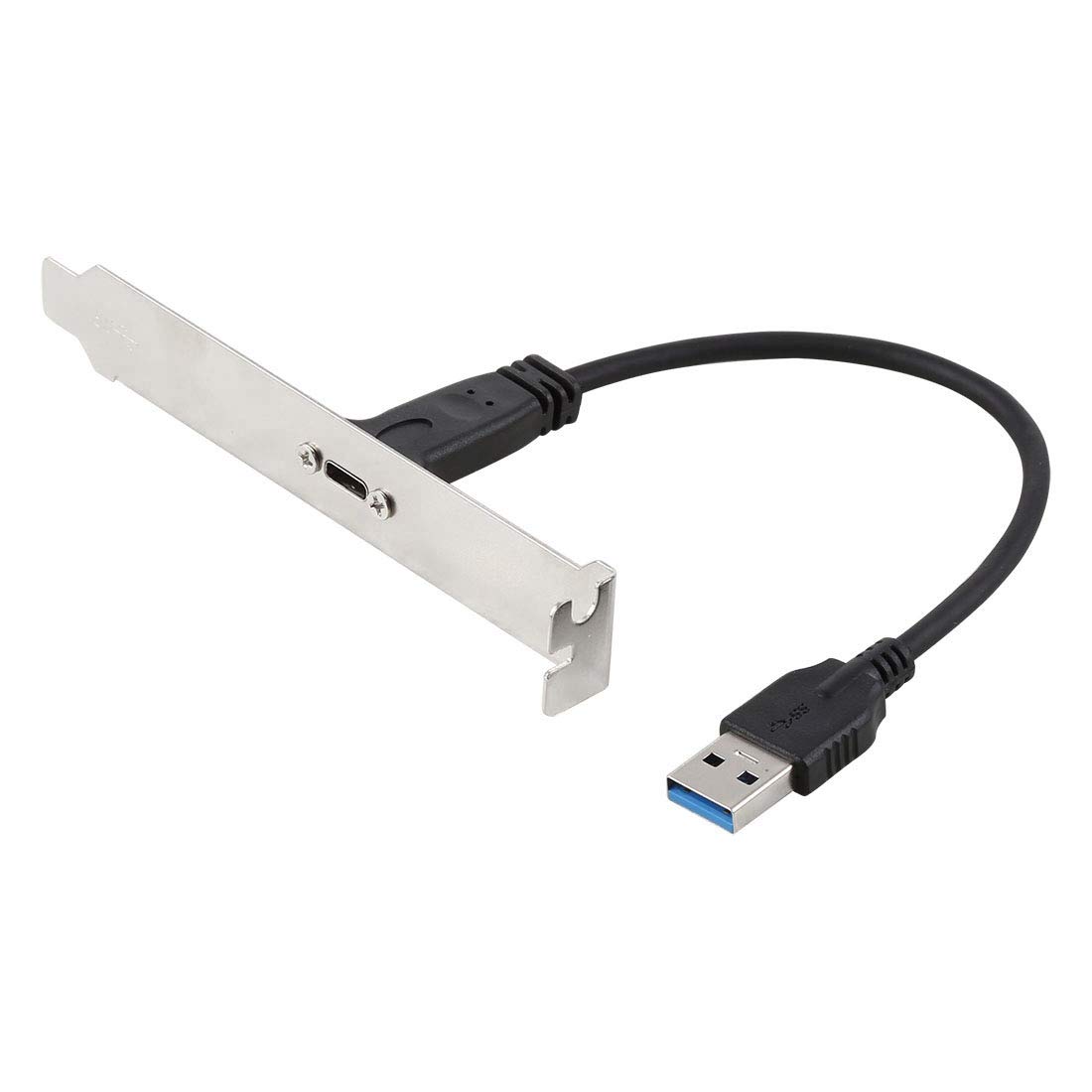 HUFAN 20cm USB-C Female to USB 3.0 Male Extension Cable - Panel Bracket Header Adapter for PC, Laptop & DIY Projects - Perfect for Computer Case Mods & Device Connectivity