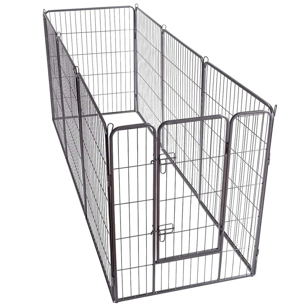 Safstar 8-Panel Heavy Duty Metal Dog Playpen with Door - Foldable Pet Exercise Pen for Puppy, Cat & Small Animals - Perfect for Indoor Training, Outdoor Play & Travel Use