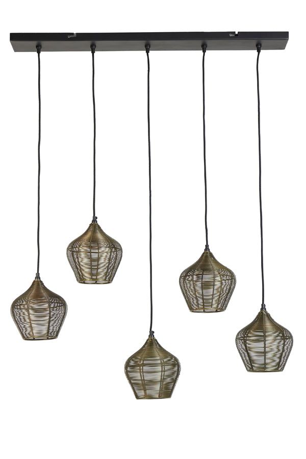 Alvaro 5/10Lt Vintage Hanging Lamp - Antique Bronze & Matte Black Finish | Perfect for Dining Room, Living Room & Bedroom Lighting