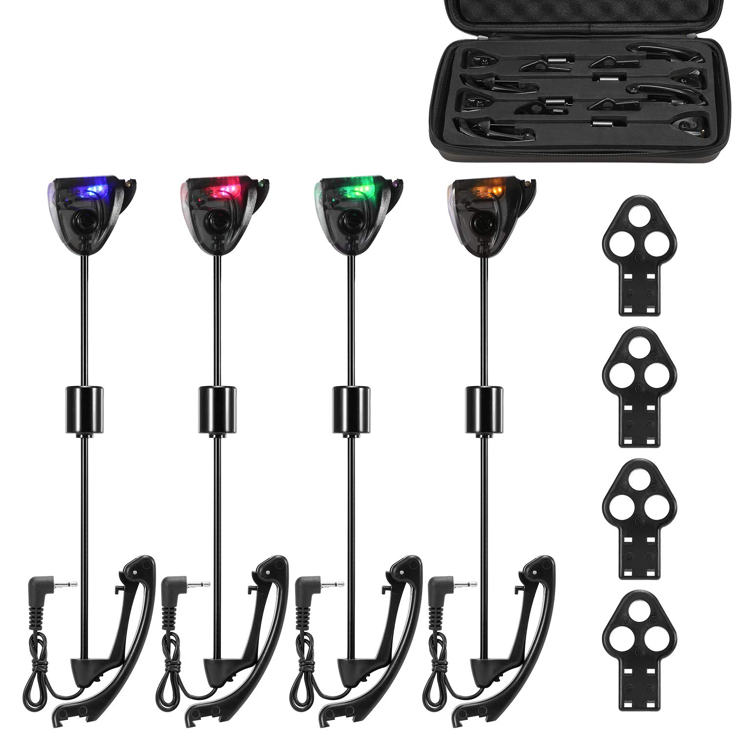 Lixada LED Fishing Bite Alarm with Digital Indicator - Portable Illuminated Swinger Set for Carp Fishing | Night Fishing Accessories & Outdoor Tackle Gear (Perfect for Bank Fishing, Ice Fishing, and Night Angling)