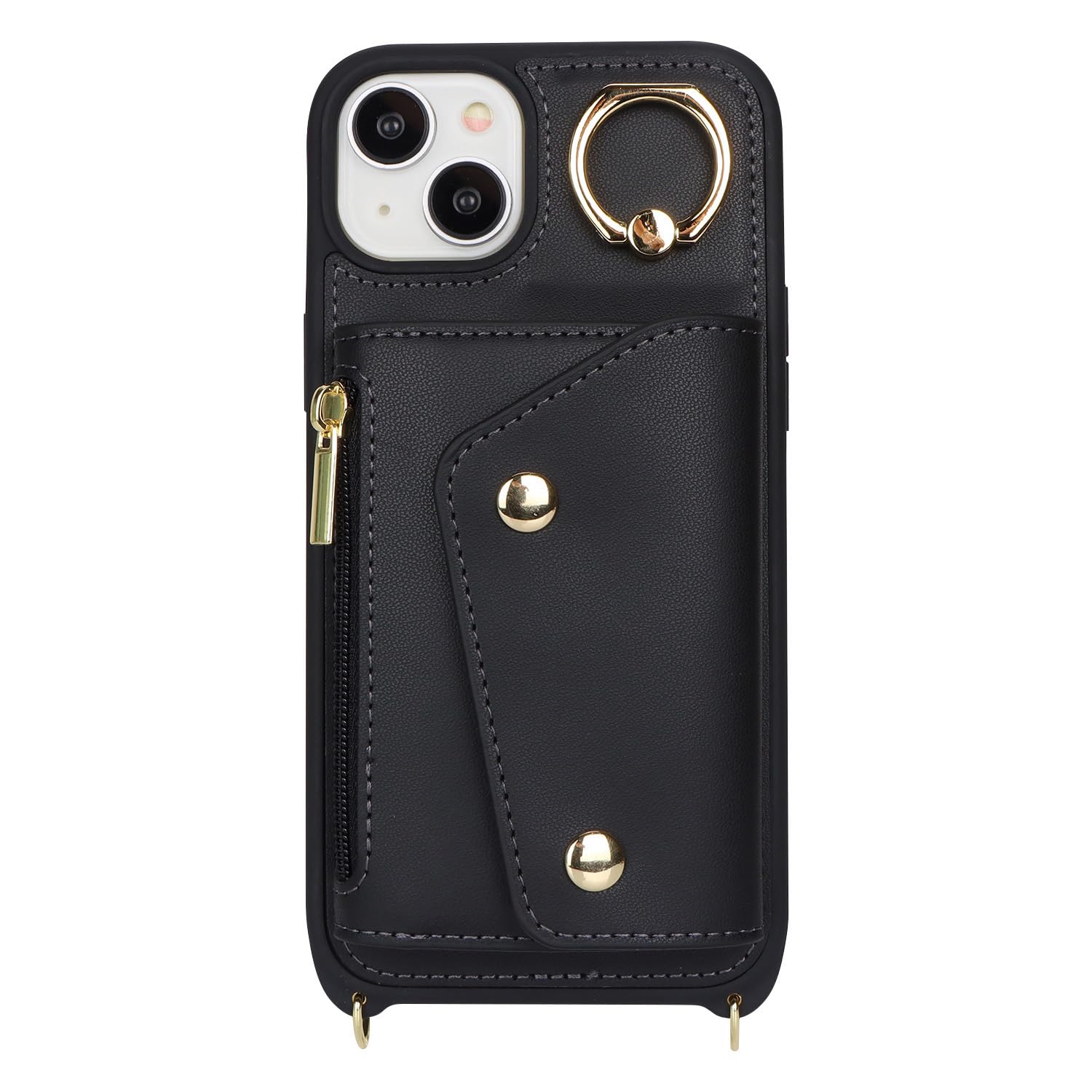 iPhone 15 Plus Wallet Case with Card Holder & Crossbody Strap - 6.7