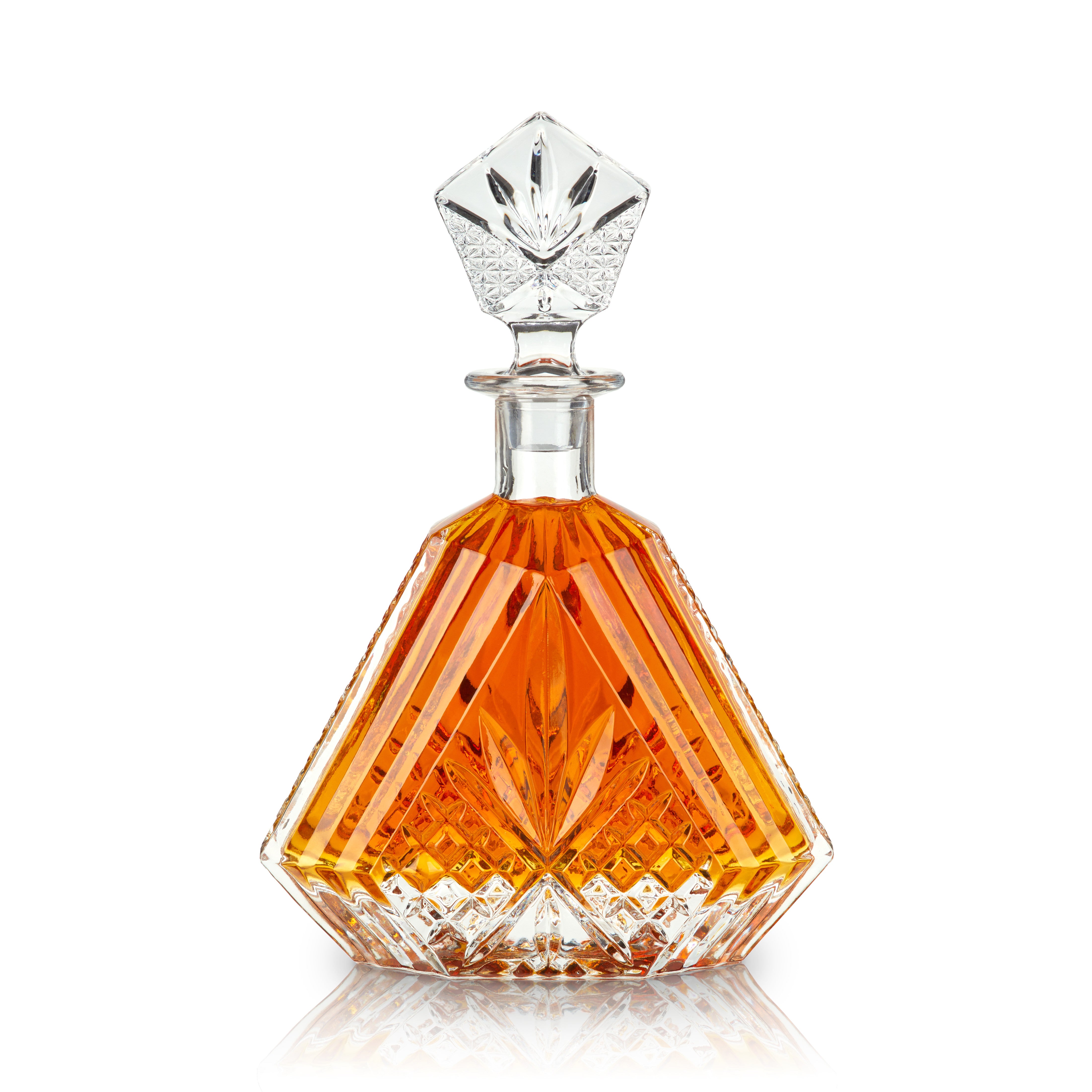 Premium Admiral Crystal Irish Cut Whiskey Decanter Set - Elegant Glass Liquor Carafe with Stopper for Bourbon, Scotch & Whiskey - Perfect for Home Bars, Gifts & Entertaining