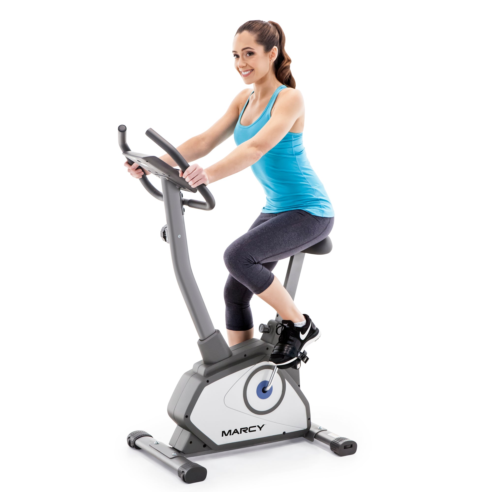 Marcy NS 40504U Magnetic Upright Exercise Bike for Home Gym - Compact Cardio Workout Equipment for Indoor Cycling & Fitness Training