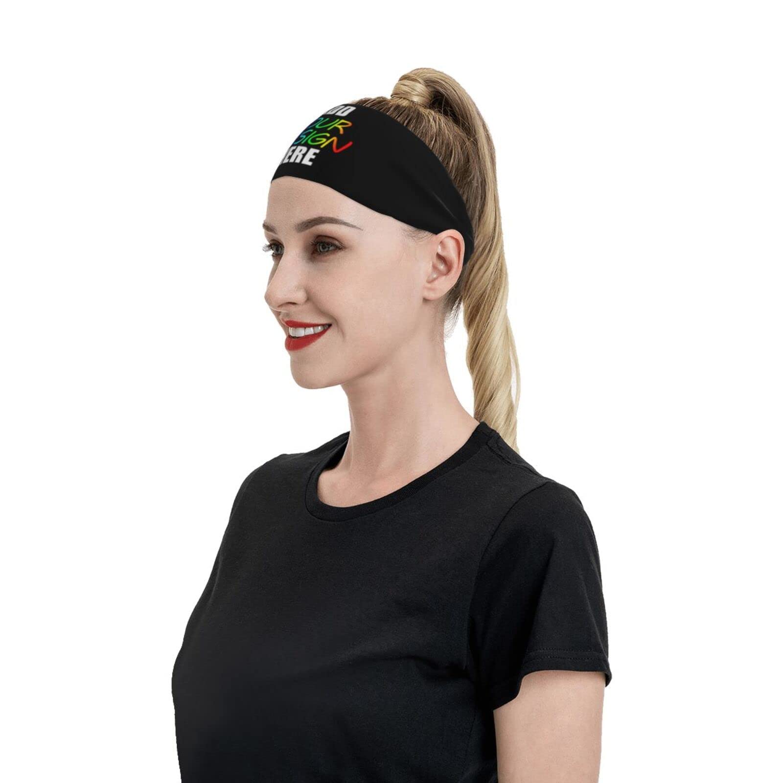 Custom Personalized Workout Sweatbands for Men & Women - Moisture Wicking Stretchy Sport Headbands & Bandanas for Gym, Yoga, Running, Basketball & Cycling - Perfect for Active Lifestyles & Outdoor Sports