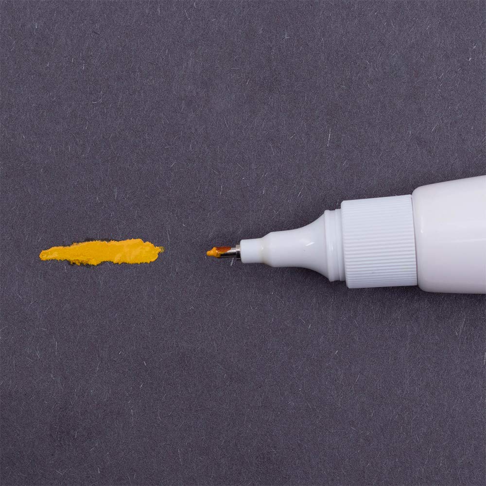 Brock 12-Piece Yellow Fine Tip Pump Squeeze Super Met-Al Paint Marker Pens - For Metal, Stone, Glass, Rubber & Plastic - Ideal for Industrial, Automotive, Art & Trade Projects - Perfect for DIY Crafts, Sign Making & Surface Marking