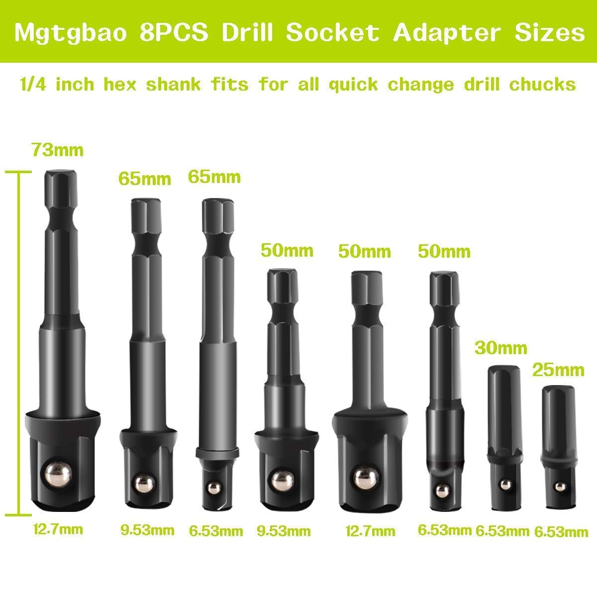 36pcs Impact Extension & Socket Adapter Set - 1/4-Inch Hex Shank Drill Bit Extensions - CR-V Steel for Automotive Repair & DIY Projects