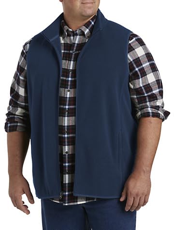 DXL Big & Tall Essentials Men's Full-Zip Polar Fleece Vest for Winter Warmth - Perfect for Outdoor Activities, Camping & Casual Wear