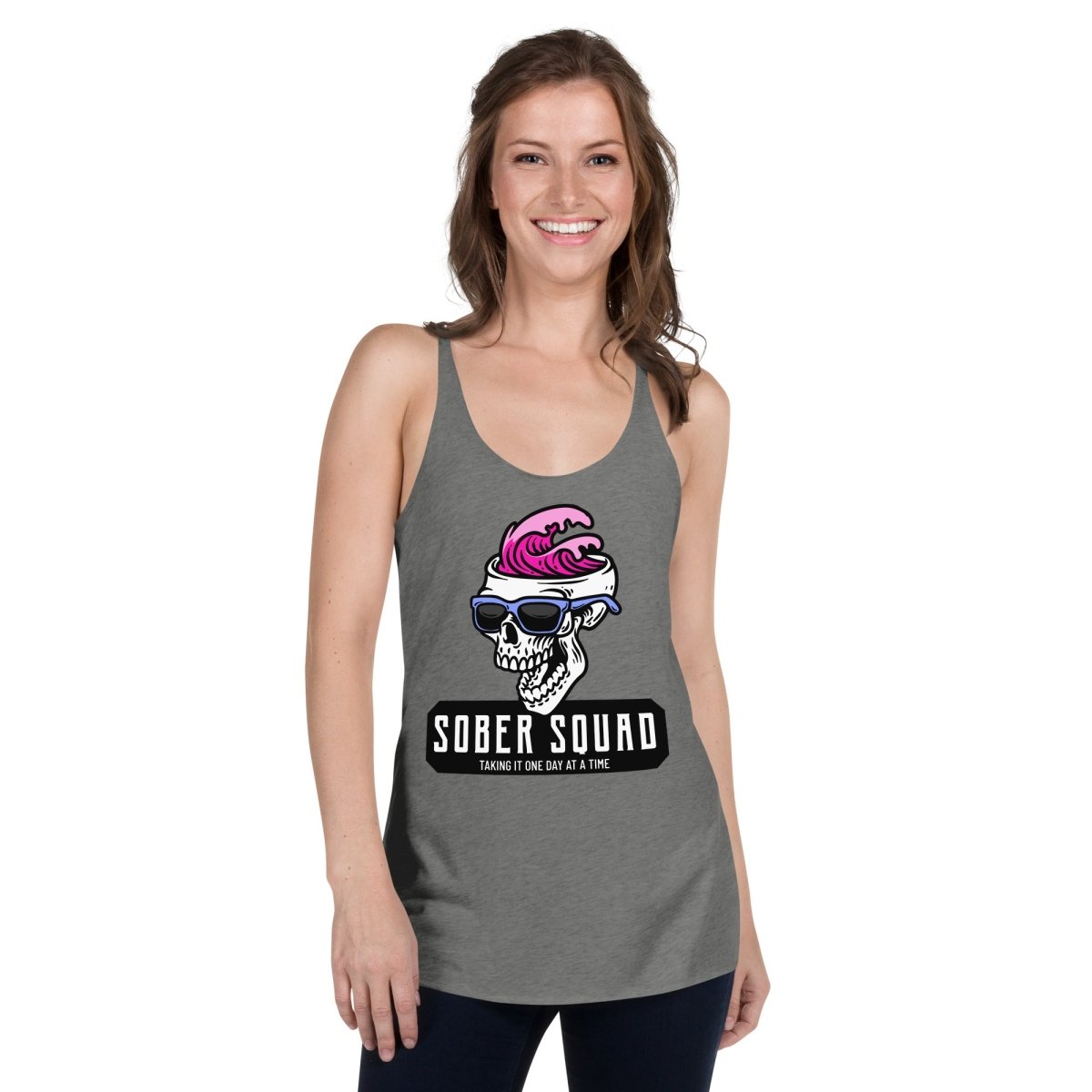 Sober Squad Women's Racerback Tank Top - Breathable Workout Shirt for Yoga, Running & Gym - Comfortable Athletic Wear for Fitness & Active Lifestyle