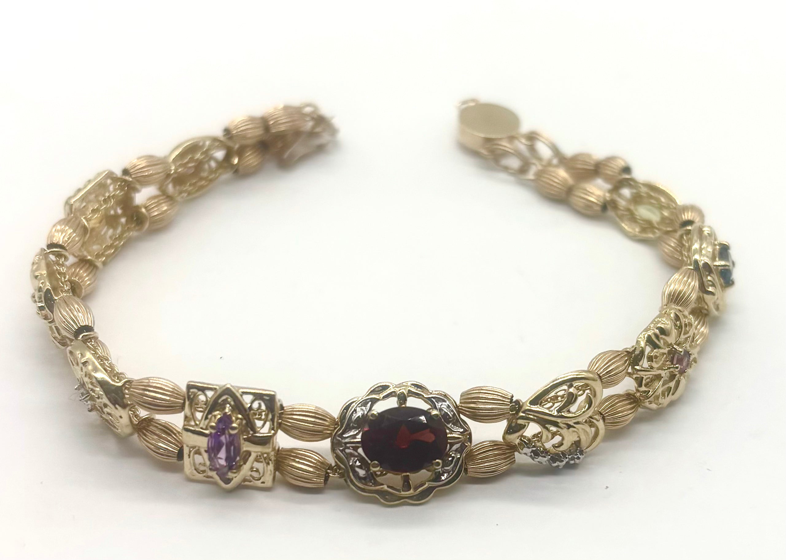 Multi Stone Slide Bracelet for Women - Adjustable Beaded Crystal Gemstone Bracelet for Stacking & Layering | Perfect for Everyday Wear, Gifts & Boho Fashion