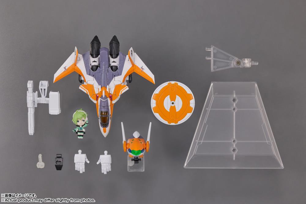 Bandai Tiny Session Macross Frontier VF-31E Siegfried & Reina Prowler Action Figure Set - Chuck Mustang Version | Anime Collectible Model Kit for Display & Play | Perfect for Fans and Model Enthusiasts