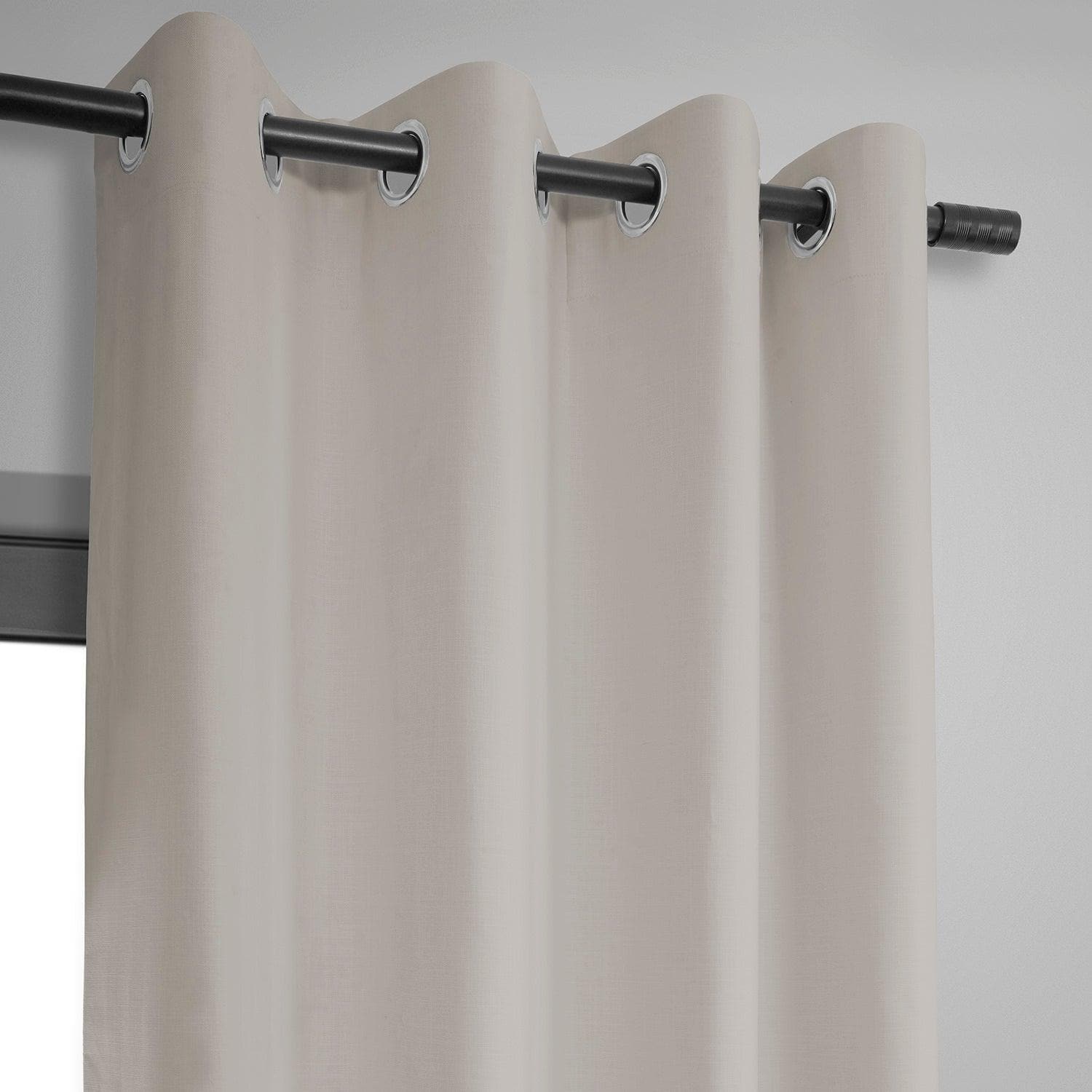 Supreme Cream Grommet Dune Textured Cotton Blackout Curtains for Bedroom & Living Room - Thermal Insulated Window Drapes for Home Decor