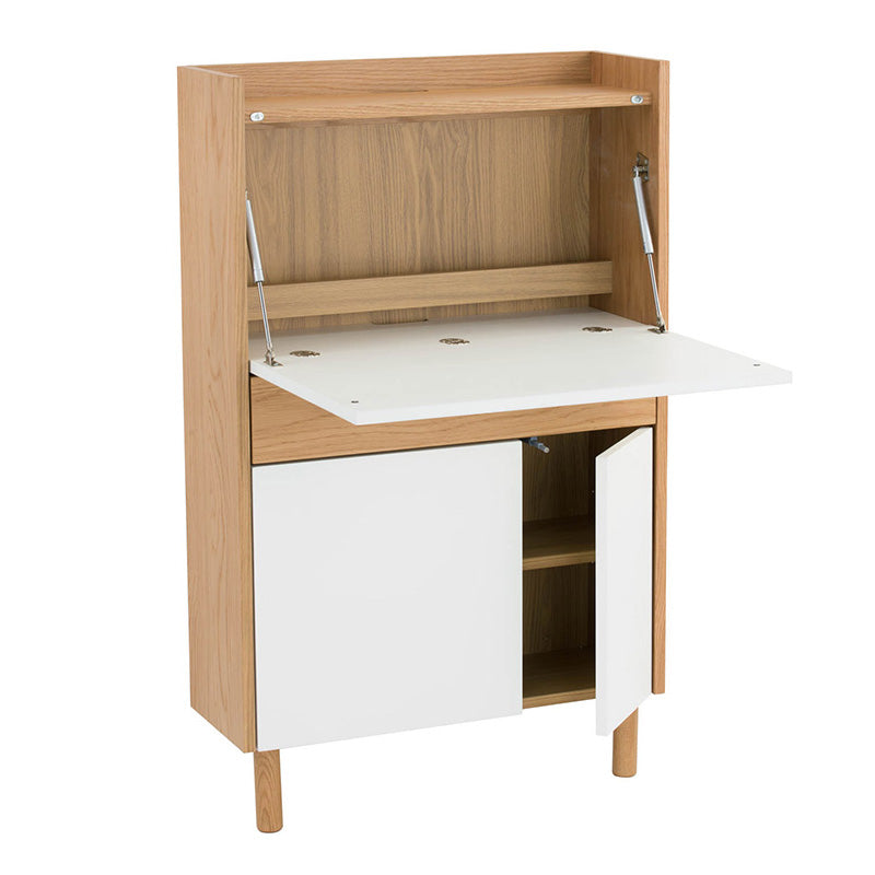 BARTON 71cm Study Desk in Natural & White - Perfect for Home Office, Dorm Room, and Small Spaces