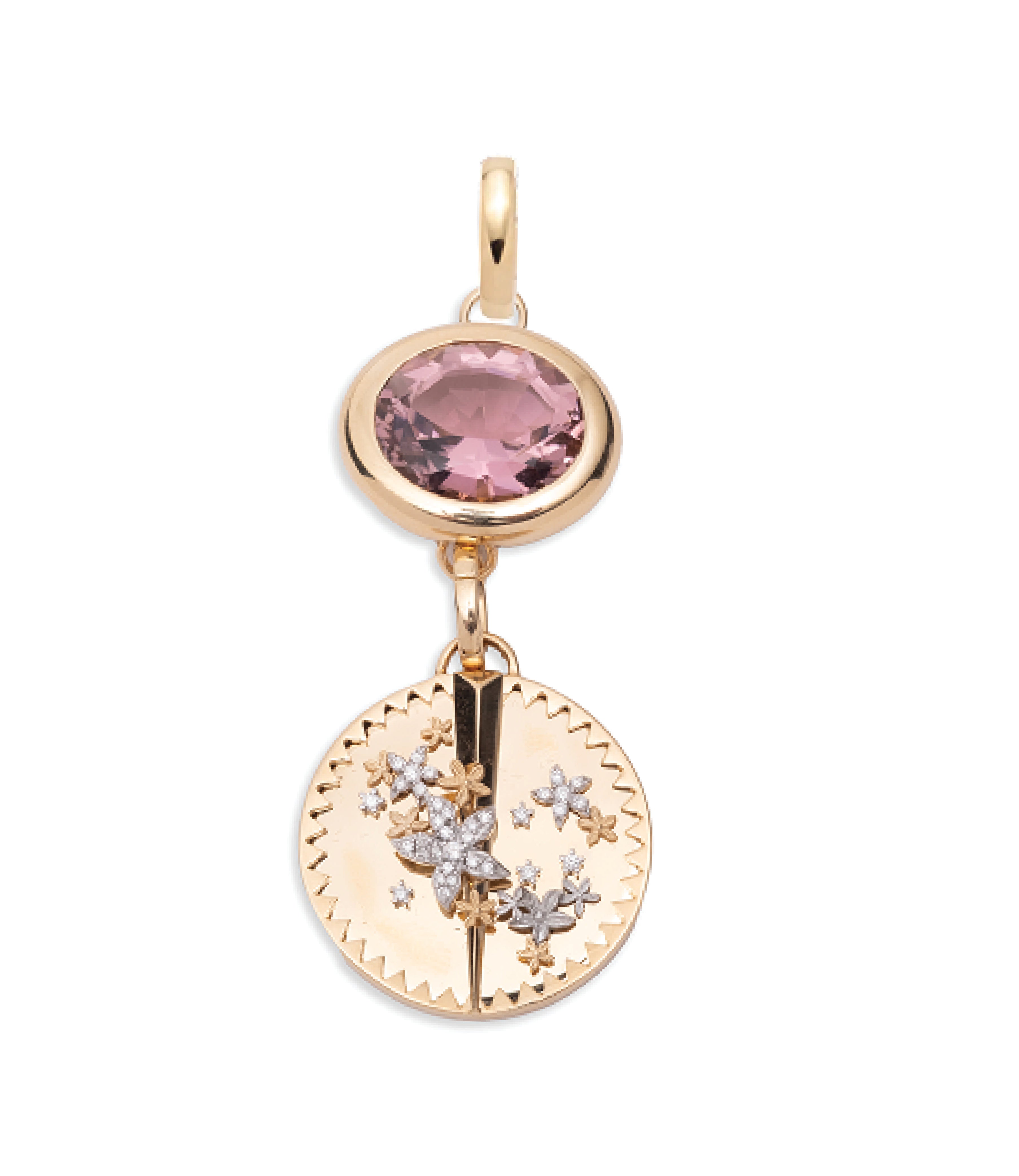 7.61ct Oval Cut Unique Pink Tourmaline Gemstone Pendant in 14K Yellow Gold with Annex Link Chain - Elegant Jewelry Gift for Women, Perfect for Weddings, Anniversaries & Special Occasions