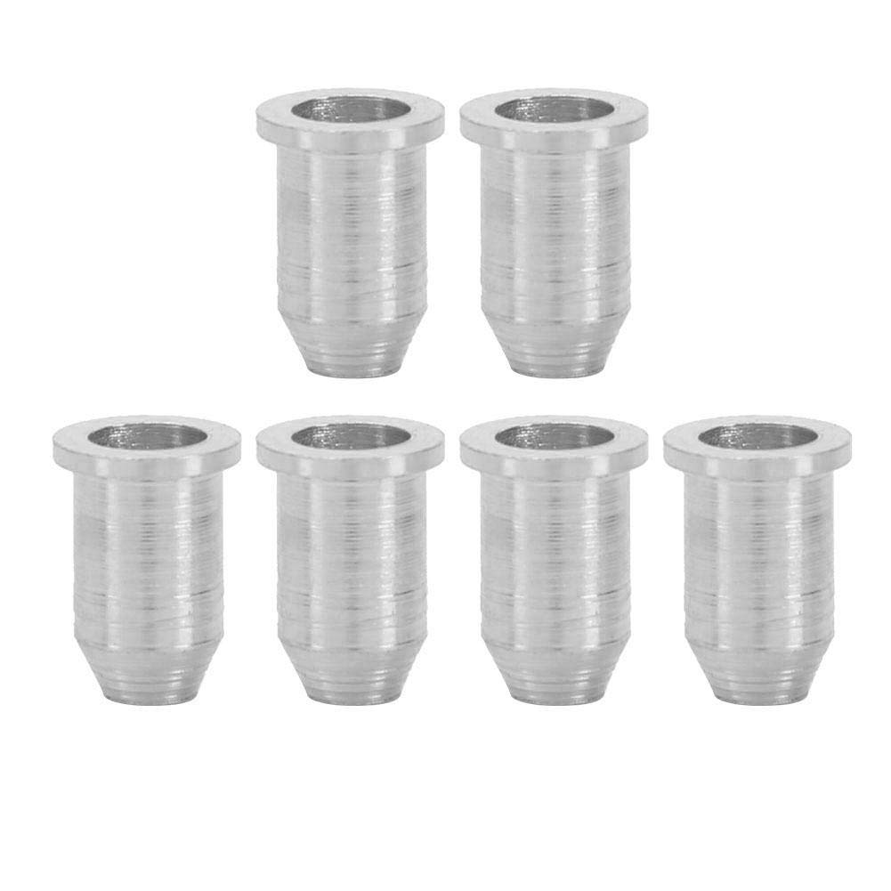 6-Piece Guitar Through Body String Ferrules for Electric Guitar - Premium Stainless Steel String Retainers for Enhanced Tuning Stability | Perfect for DIY Guitar Repair & Upgrades
