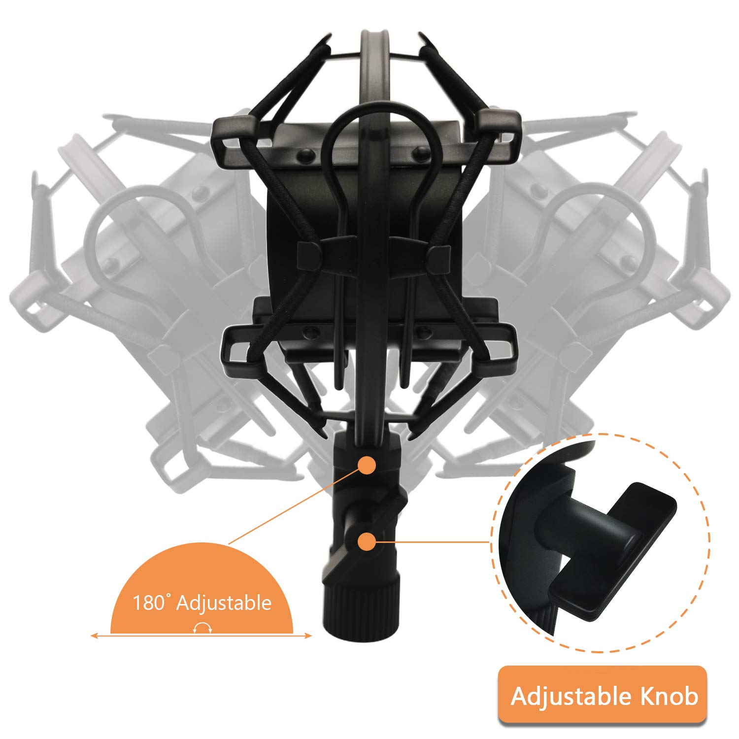 Professional Shock Mount for 43mm-47mm Condenser Microphones - Anti-Vibration Suspension Mic Holder Clip with Universal Fit | Perfect for Podcasting, Streaming & Studio Recording