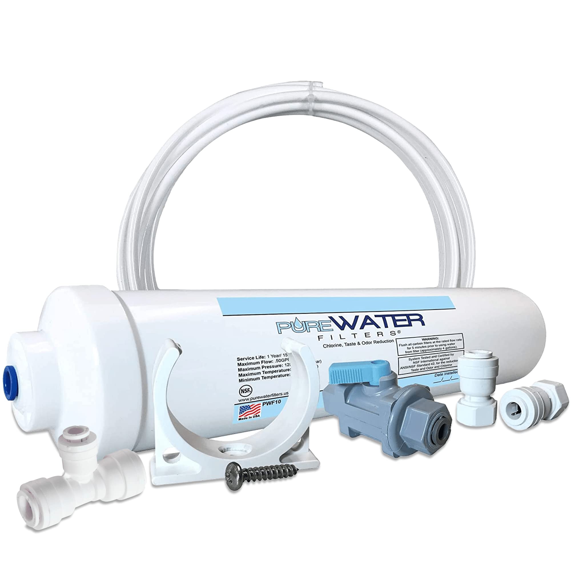 Premium Inline Water Filter Kit for Ice Makers - 1/4