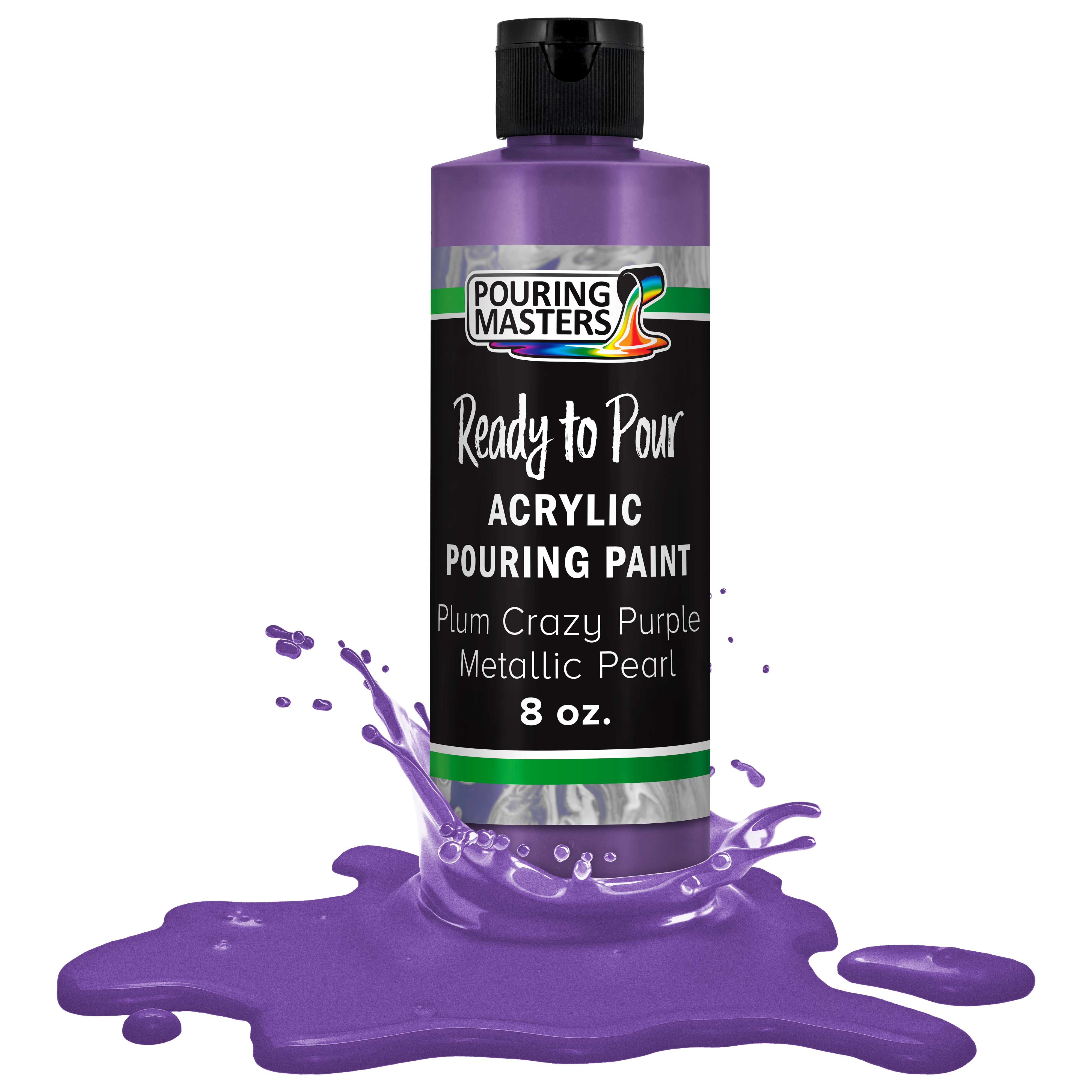 Premium 8oz Plum Crazy Purple Metallic Pearl Acrylic Pouring Paint - Pre-Mixed Water-Based for Canvas, Wood, Crafts & Tile - Perfect for Fluid Art, DIY Home Decor & Creative Projects