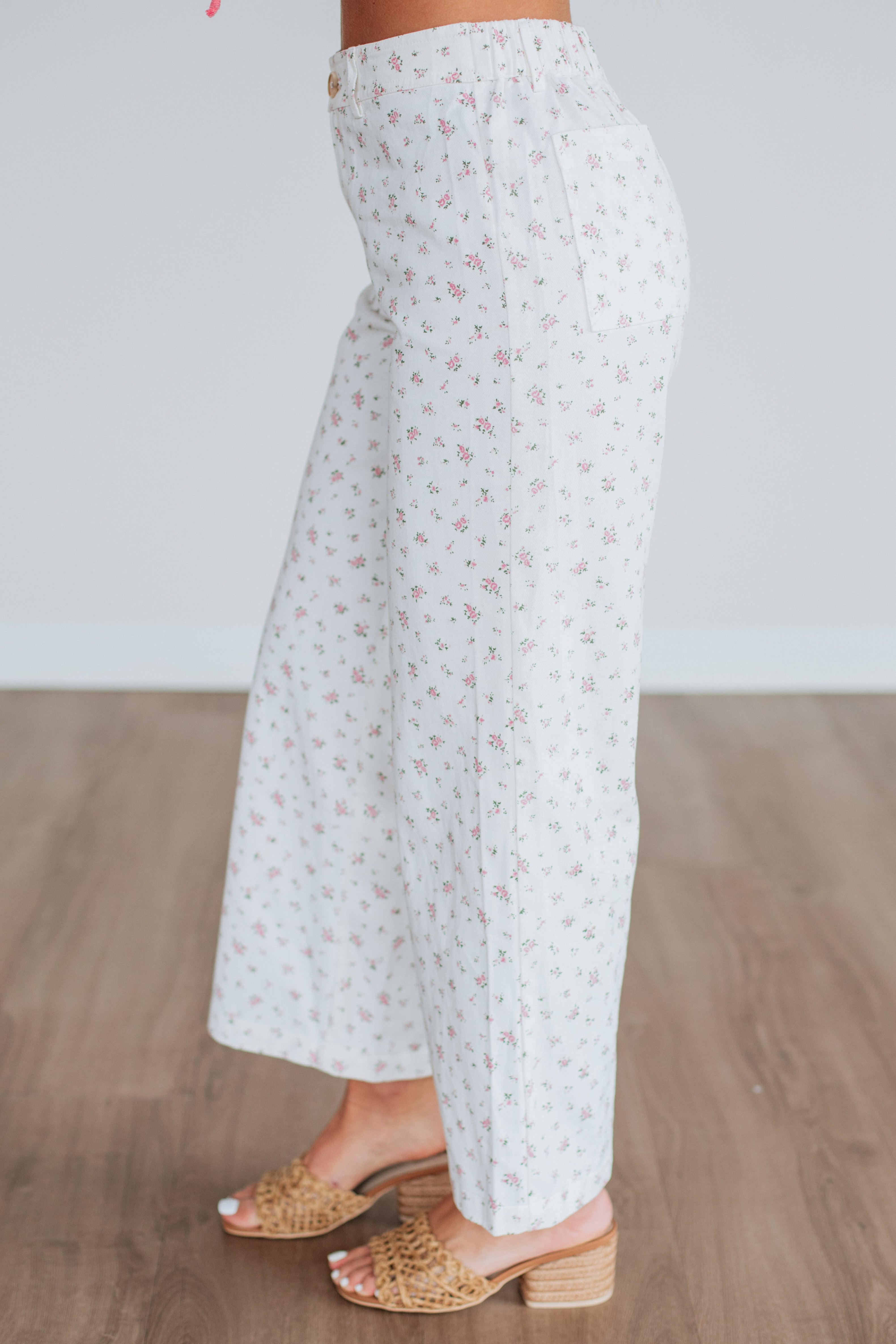 Cheyla Floral Pants for Women - Ivory Mix Floral Print Wide Leg Trousers | Boho Chic Summer Pants for Beach, Vacation & Casual Outfits