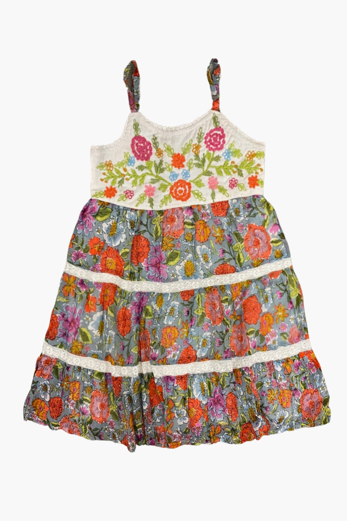 Girls Floral Dress - Mimi & Maggie Shade Plants Print (Size 3) | Cute Summer Outfit for Playdates & Birthday Parties