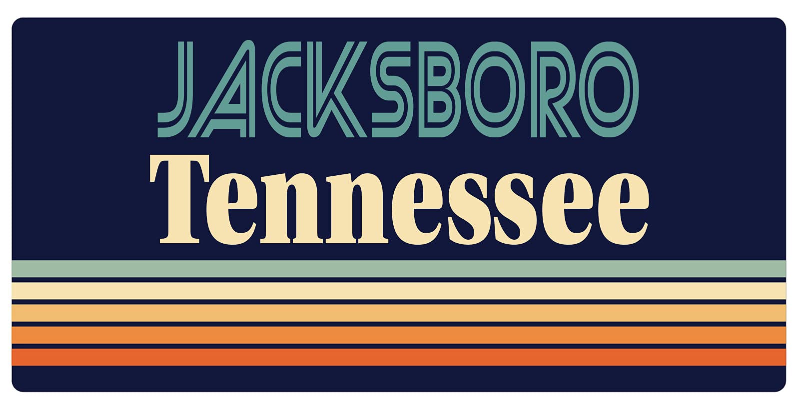 Jacksboro Tennessee Retro Fridge Magnet 5 x 2.5 Inch - Vintage Souvenir for Refrigerator, Metal Cabinet & Office Decor