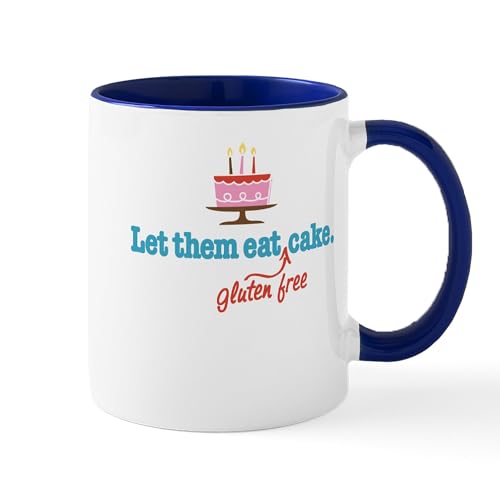 White/Navy Inside - Let Them Eat GF Cake Mug