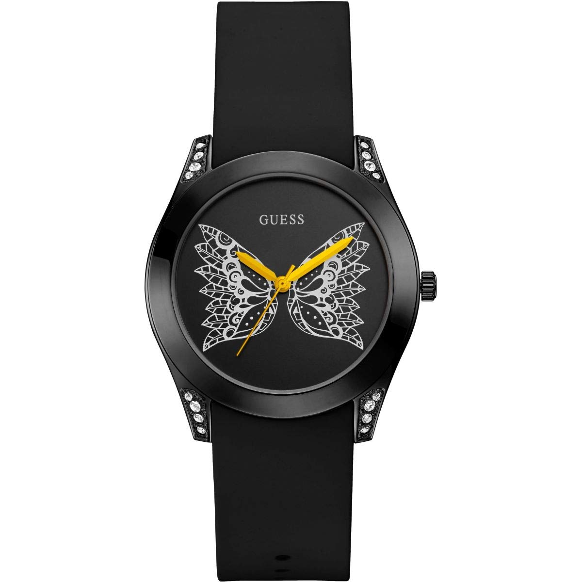 Guess Women's Analog Quartz Watch with Silicone Bracelet - Stylish Ladies Wristwatch for Everyday Wear, Work & Casual Outings (Model W0023L10)