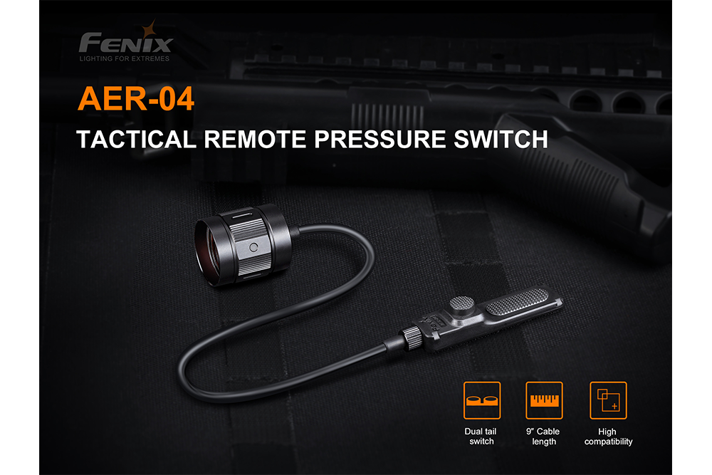 Fenix AER 04 Tactical Remote Switch for Flashlights - Waterproof & Durable Pressure Switch for Hunting, Camping & Outdoor Adventures