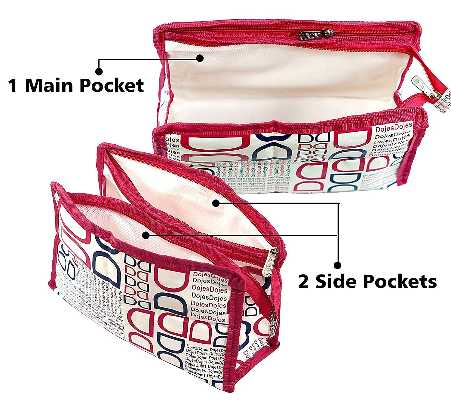 PRISMAXIC Waterproof Cosmetic Bag for Travel - Large Toiletry Pouch & Shaving Kit Organizer for Men & Women (Pink) - Perfect for Airplane Carry-on, Gym Essentials & Makeup Storage