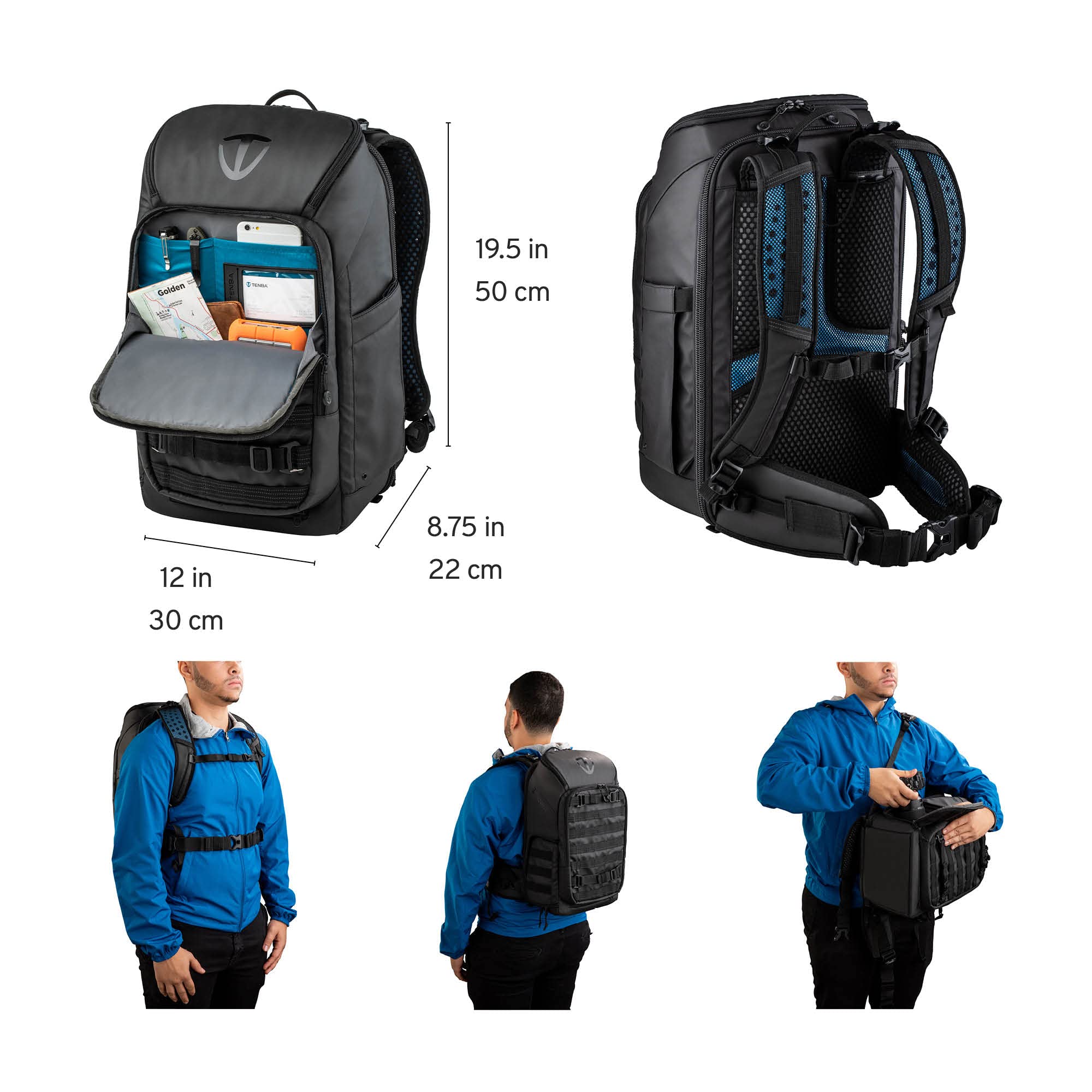 Tenba Axis 20L Camera Backpack (637-701) - Waterproof DSLR/SLR Bag for Photographers - Perfect for Travel, Hiking & Outdoor Photography