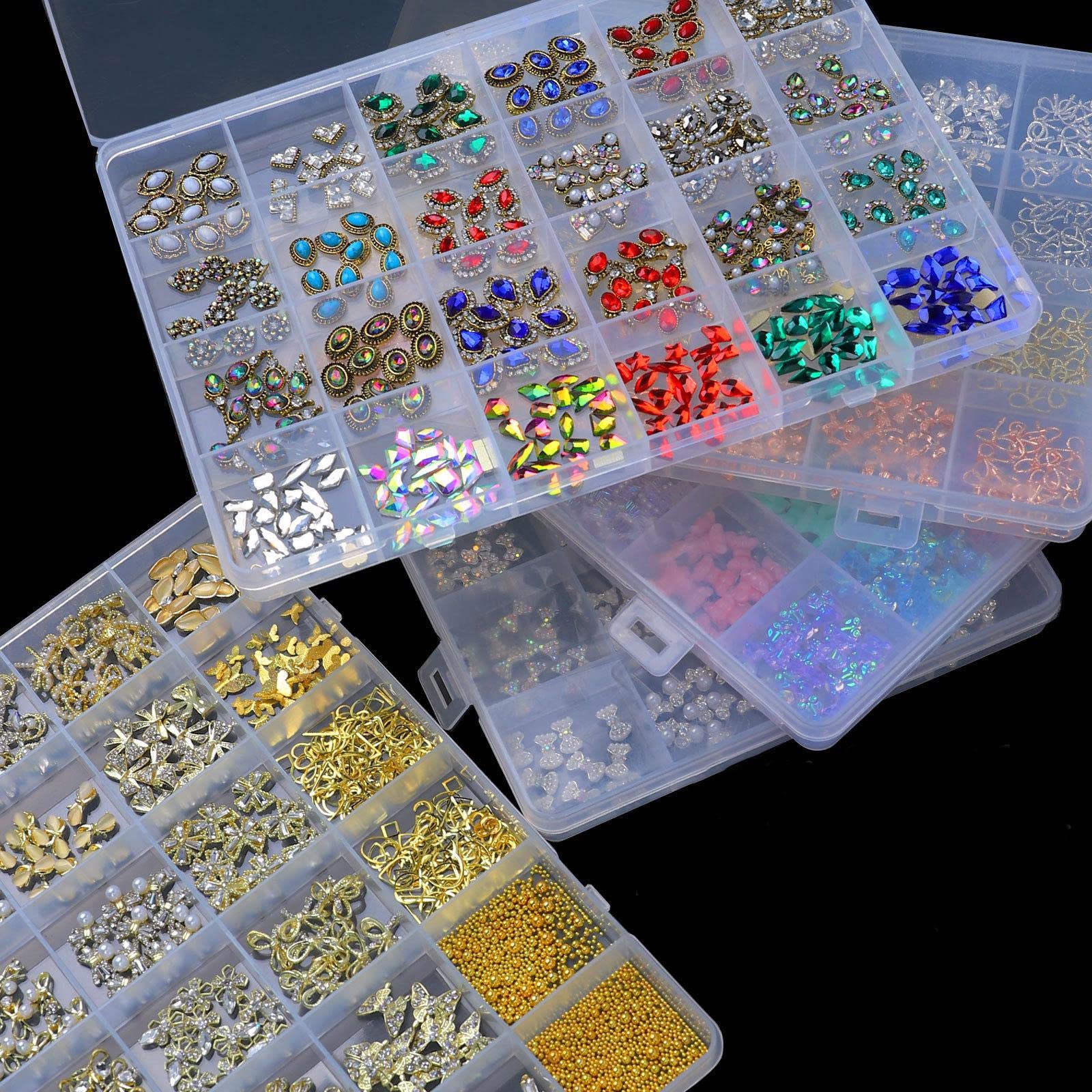 Trendy Retail® 3D Nail Rhinestones - Shiny Flat Back Crystal Gems for Nail Art Decoration | DIY Manicure, Acrylic Nails, Gel Polish & Salon Use (SP01)
