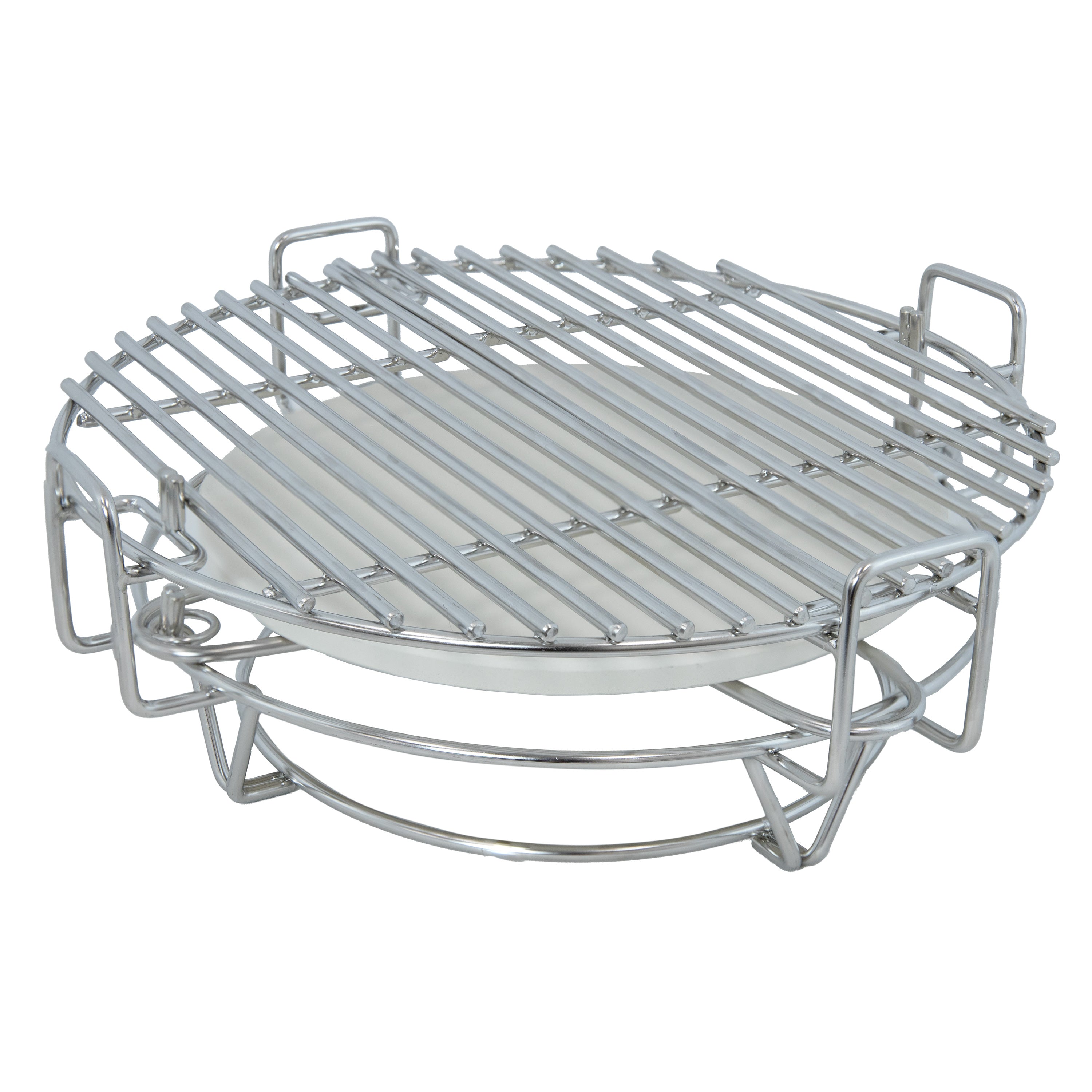 Sunnydaze Half Moon Cooking Grate for Charcoal Kamado Egg Grill - Heavy Duty Stainless Steel BBQ Grill Accessories for Outdoor Cooking, Grilling, Smoking & Camping