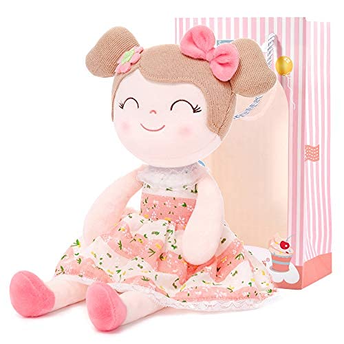 Gloveleya 16'' Pink Baby Doll Gift for Girls - Plush Toy with Gift Box | Playtime & Decor