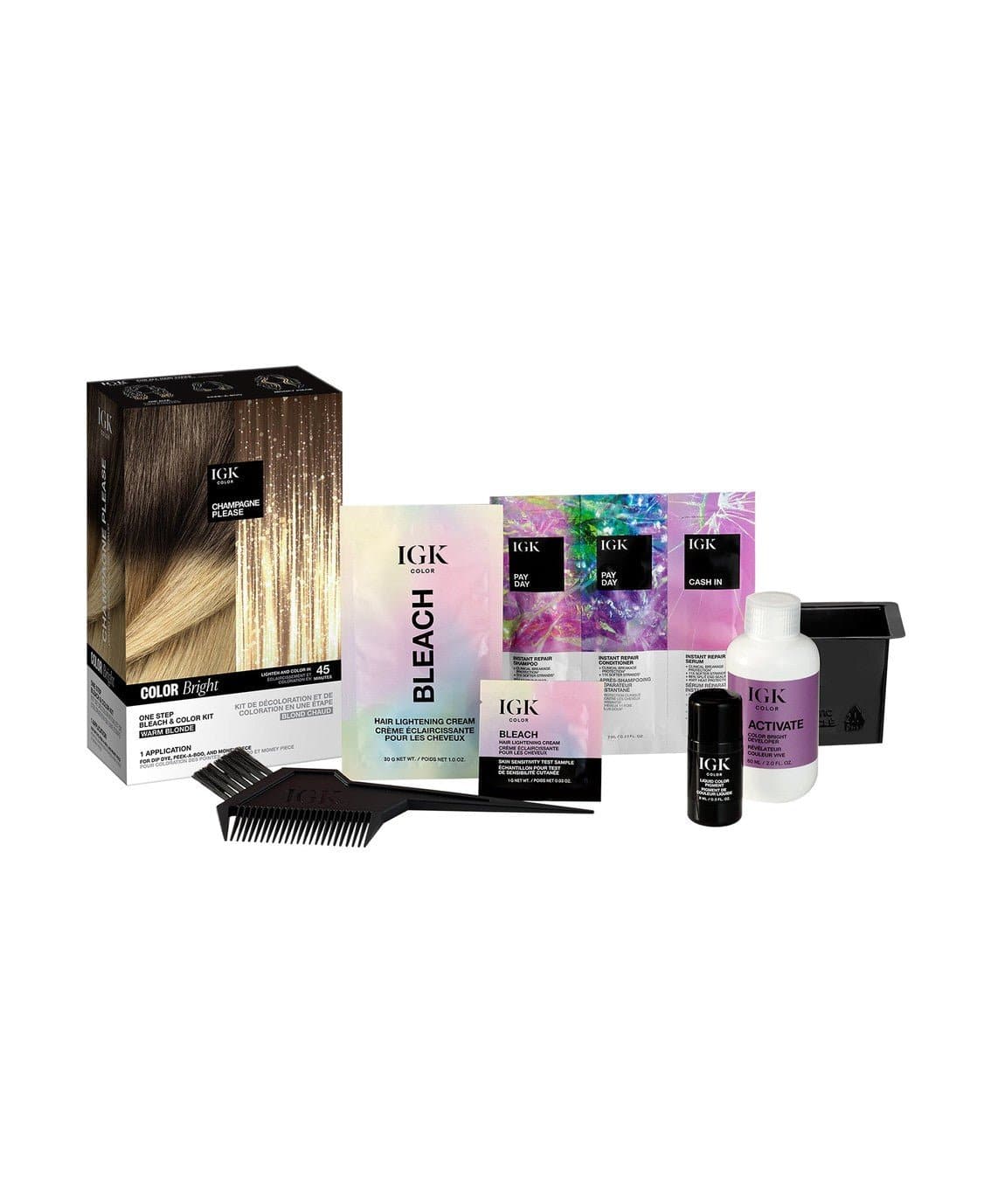 One Step Bleach & Color Kit for Vibrant Hair - At-Home Salon Quality Hair Dye with Easy Application for DIY Hair Coloring