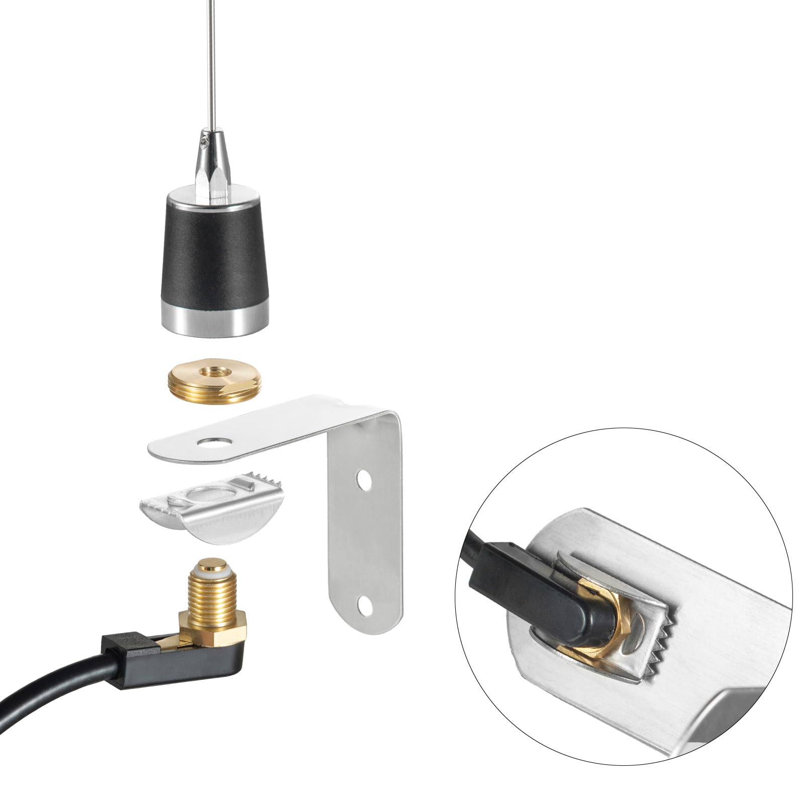 Eifagur Dual Band 144/430MHz UHF VHF Mobile Antenna - 2 Meter & 70cm NMO Mount with 16.5ft PL259 Male Plug - Compatible with Car Truck Vehicle Two Way Radios & Transceivers - Perfect for Emergency Communication, Off-Road Adventures & Fleet Management