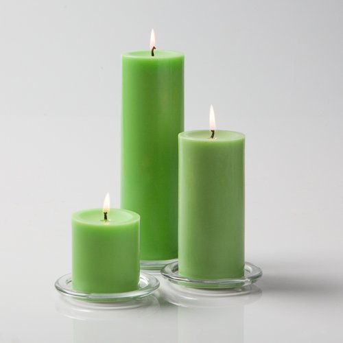 Richland® Green Pillar Candles - Set of 36 Premium Taper Candles for Weddings, Parties & Home Decor - Long-Lasting Dripless Candles for Centerpieces, Candle Holders & Romantic Ambiance