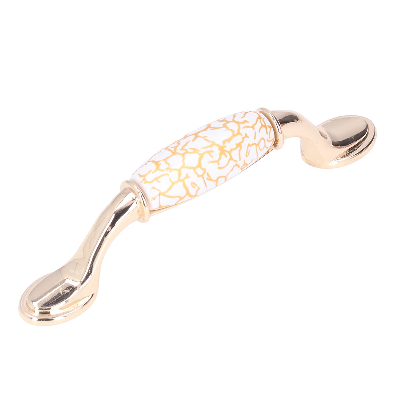 Premium Zinc Alloy & Ceramic Cabinet Door Pulls - Elegant Golden Hardware Handles for Kitchen Cabinets, Wardrobes & Furniture (1320C-60-96) - Perfect for Home Renovation & Interior Decoration