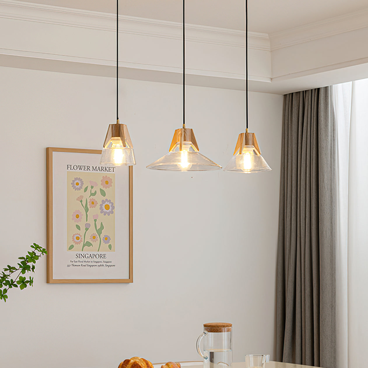 Modern Cone Island Pendant Light - Adjustable Hanging Chandelier for Kitchen Island, Dining Room & Bedroom Lighting - Industrial Farmhouse Decor