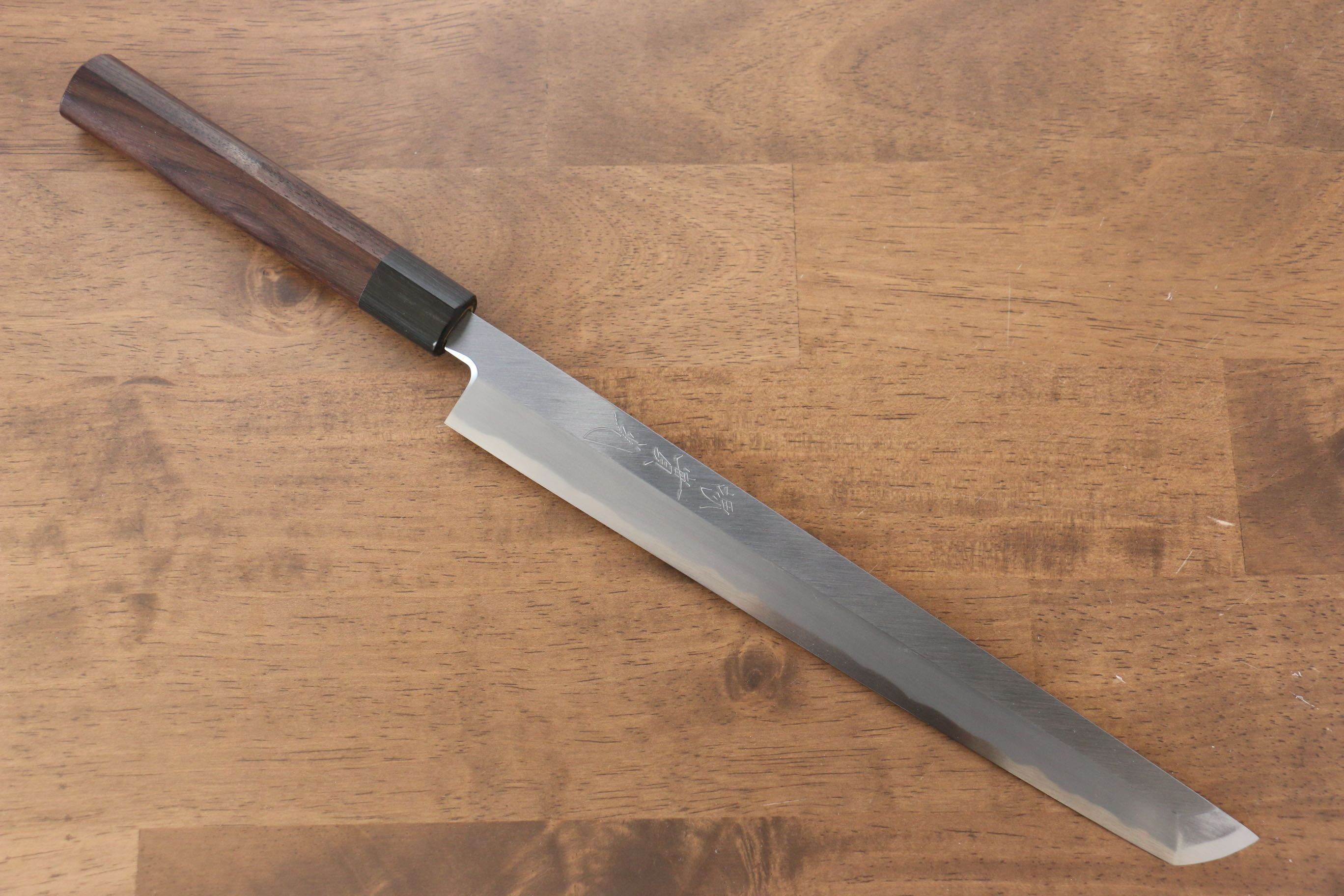 Premium Jikko White Steel No.2 Sakimaru Yanagiba 270mm - Japanese Sushi Knife with Ebony Handle - Perfect for Sushi Chefs & Professional Kitchen Use