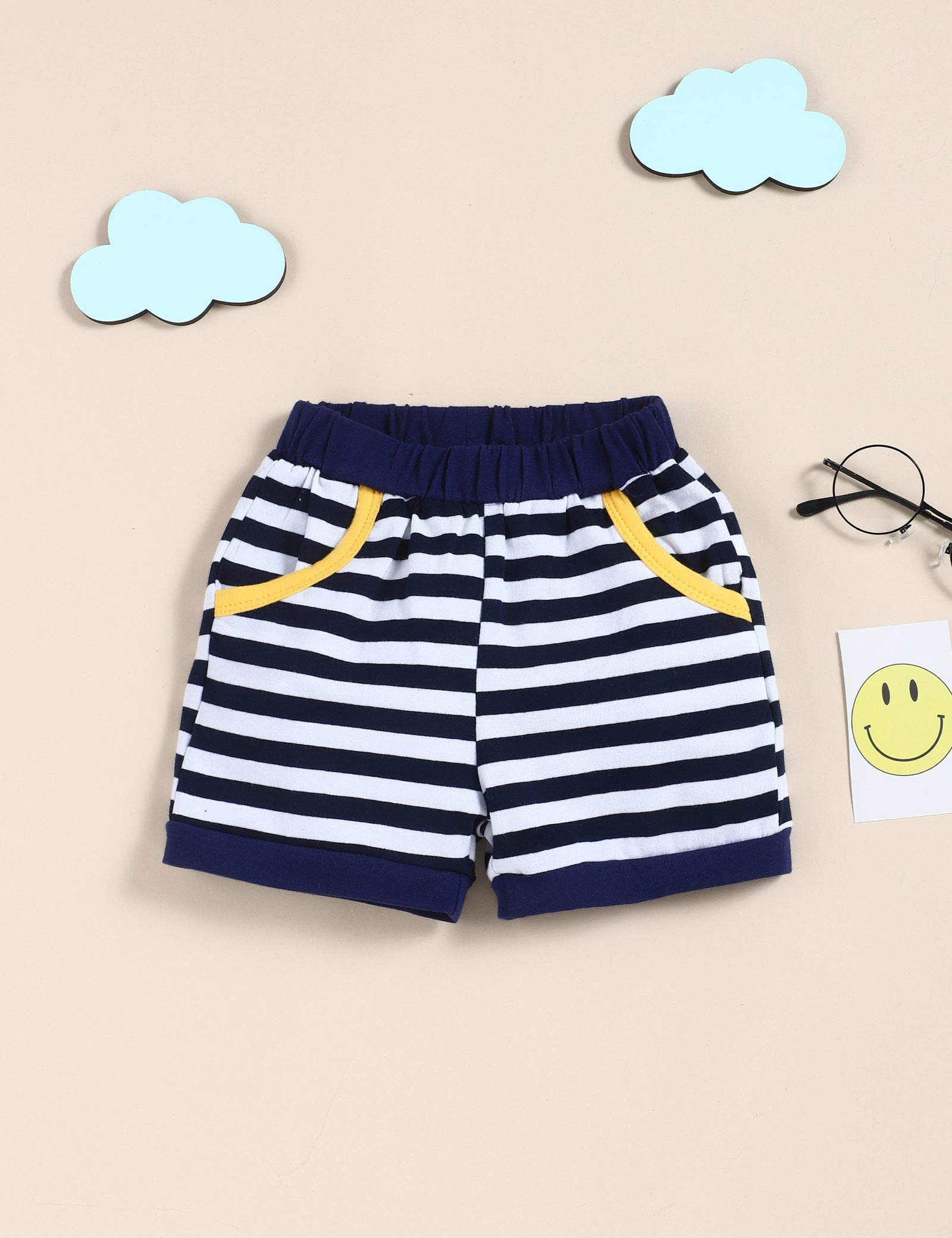 Crazyme Toddler Baby Boy Clothes Set - Sleeveless Striped Top & Shorts Outfit for Summer | Playtime, Beach & Casual Wear