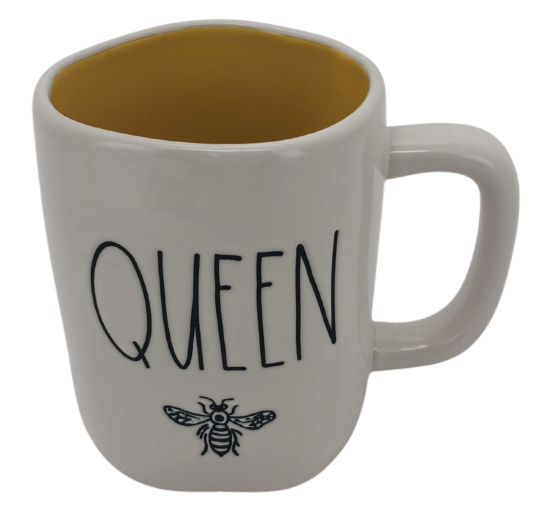 Magenta Rae Dunn QUEEN BEE Ceramic Large Coffee Mug - Perfect for Tea, Hot Chocolate & Office Use