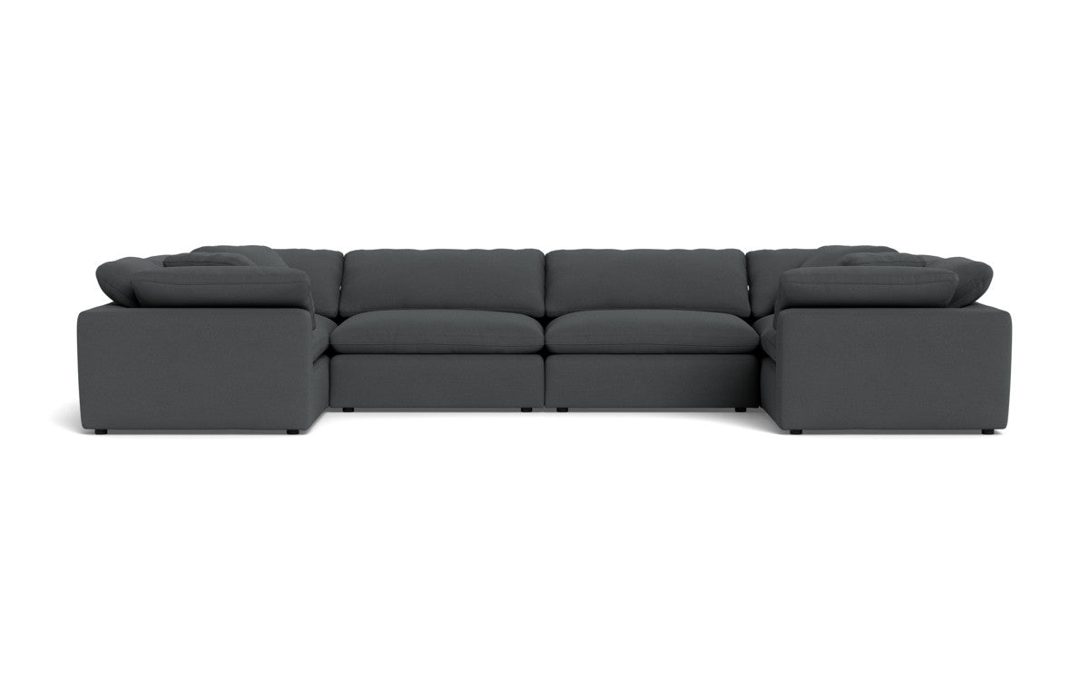 Fluffy 4-Piece U-Shaped Sectional Sofa Set - Soft Corner Couch for Living Room, Family Room or Lounge Area - Perfect for Movie Nights and Entertaining Guests