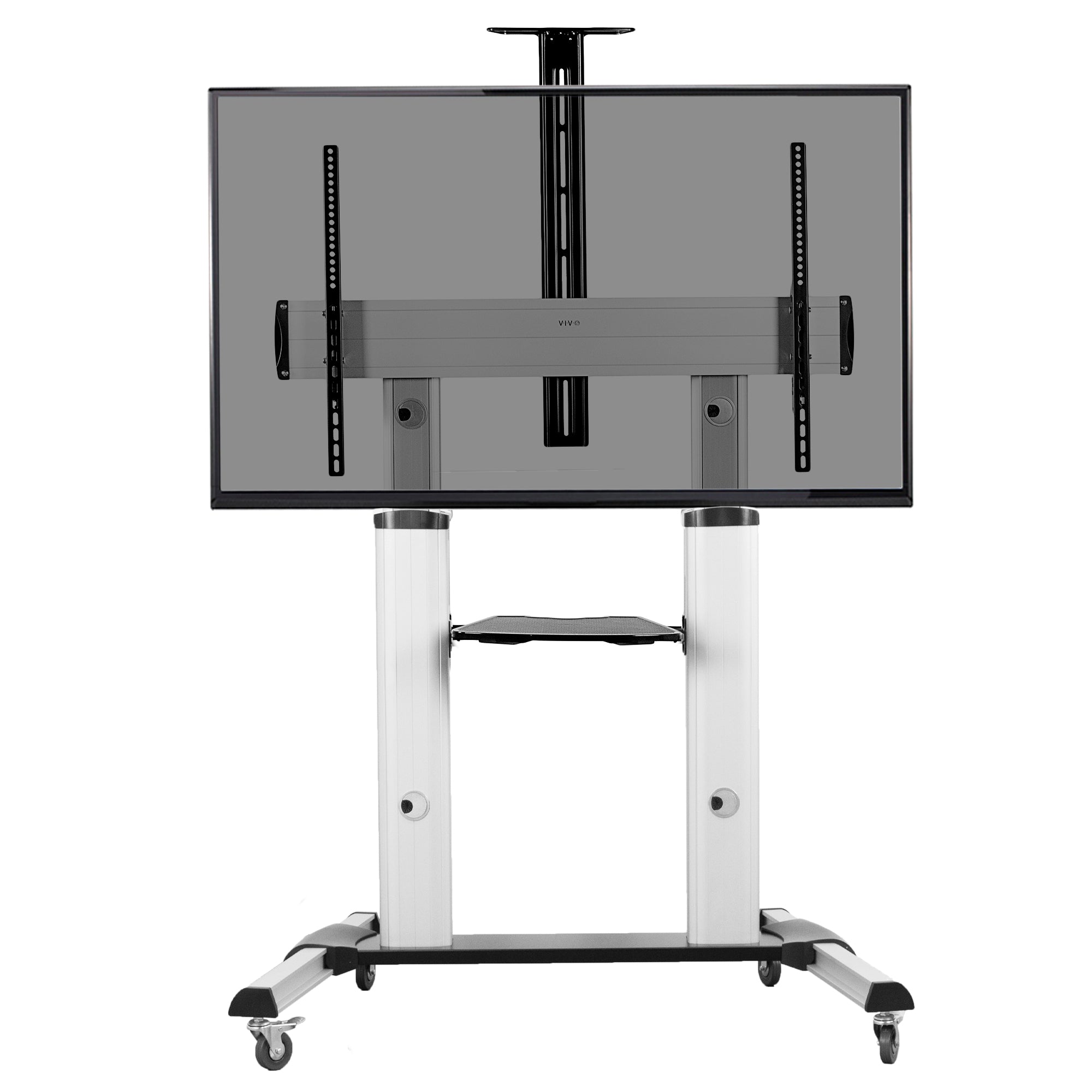 Universal TV Stand Cart with Wheels for 32 to 100 Inch Screens - Mobile Entertainment Center for Living Room, Bedroom, or Office