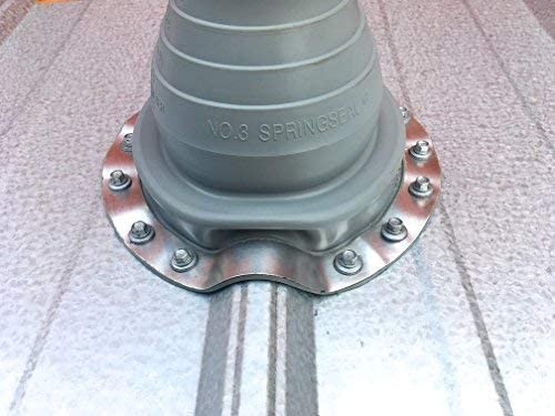 EAGLE 1 EPDM Flexible Roofing Pipe Flashing Boots - Adjustable Roof Pipe Jack Boot with Square Base (Standard, Grey, 2-Pack) - Weatherproof Seal for Plumbing Vents & HVAC Pipes - Perfect for Home Roof Repairs & Commercial Buildings