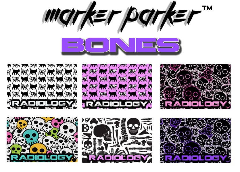 Professional Radiology X-ray Markers for Technologists - Skeleton Bones Parker Style - Perfect for Medical Imaging, Radiography & Diagnostic Labs